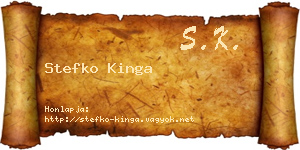 Stefko Kinga névjegykártya